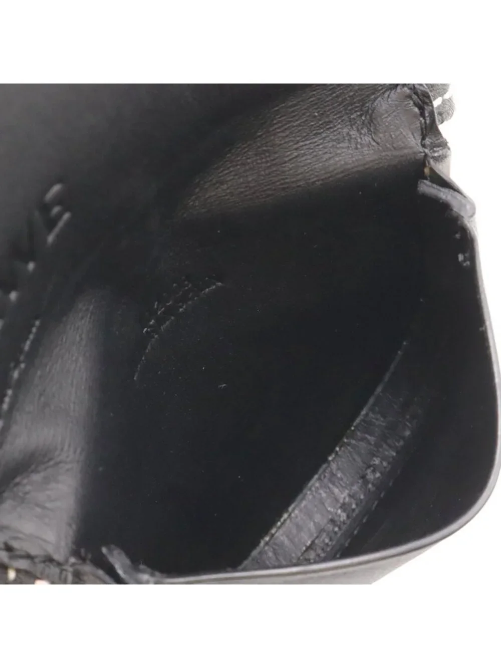 Loewe Anagram Heel Pouch Mini Shoulder Bag Pochette Calf Leather Black